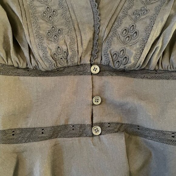 NWT Reformation Meadowlark Top Black Lace Long Sleeve Blouse Crochet | US 2 UK 6 - Picture 12 of 13